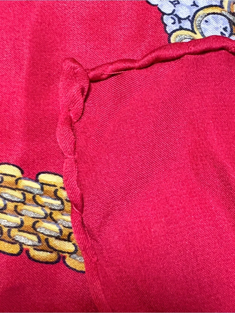 Chopard Silk Scarf Red Gold Chain Jewelry Watch Print Square